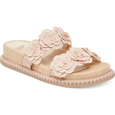 Dolce Vita Sherla Two-strap Platform Sandal In Blush,praline Raffia