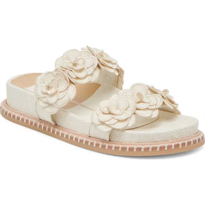 Dolce Vita Sherla Two-strap Platform Sandal In White Raffia