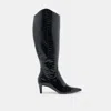 Dolce Vita Shilah Wide Calf Boots Noir Embossed Leather