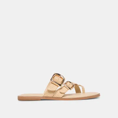 Dolce Vita Shore Sandals In Sand Raffia Size 10.5 By  In Multi