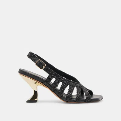 Dolce Vita Sicily Heels Black Woven Leather