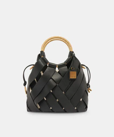 Dolce Vita Sienna Satchel Black Woven Leather