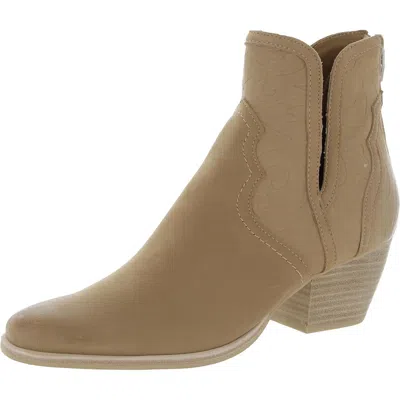 Dolce Vita Silvan Womens Leather Block Heel Booties In Multi
