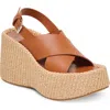 Dolce Vita Skylar Slingback Platform Wedge Sandal In Brown
