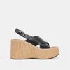 Dolce Vita Skylar Slingback Platform Wedge Sandal In Black