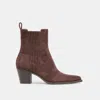 Dolce Vita Slim Booties Mahogany Suede In Brown