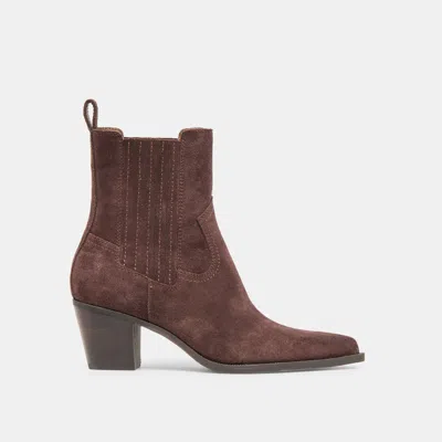Dolce Vita Slim Booties Mahogany Suede In Brown
