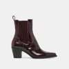 Dolce Vita Slim Booties Mulberry Crinkle Patent In Red