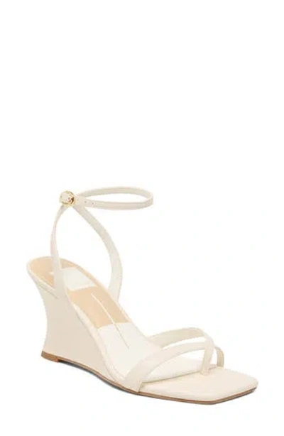 Dolce Vita Solene Ankle Strap Wedge Sandal In Off White Stella