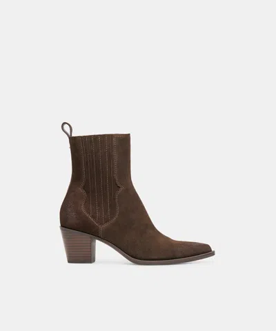 Dolce Vita Soline H2o Waterproof Booties In Espresso Suede Size 6 By  In Brown