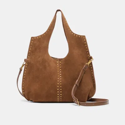 Dolce Vita Sonora Tote In Mid Brown Suede By