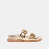 Dolce Vita Soya Sandals Gold Distressed Leather