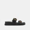 Dolce Vita Soya Sandals Onyx Leather In Black
