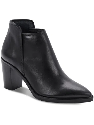 Dolce Vita Spade Womens Zipper Leather Ankle Boots In Black