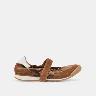 Dolce Vita Spruce Sneakerina Flats Cocoa Satin In Brown
