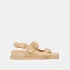 Dolce Vita Starla Crochet Sandals Natural Knit In Brown
