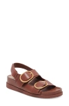 Dolce Vita Starla Platform Sandal In Brown Leather