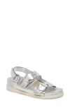 Dolce Vita Starla Platform Sandal In Silver Distressed Leather