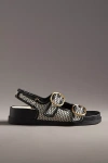 Dolce Vita Starla Golden Buckles Woven Platform Sandals Women In Multicolor