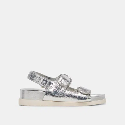 Dolce Vita Starla Sandals Silver Distressed Leather