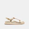 Dolce Vita Stefan Sandals Gold Distressed Leather