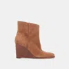 Dolce Vita Susann Wide Booties Chestnut Suede In Brown