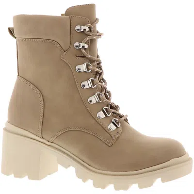 Dolce Vita Suttry Womens Faux Leather Lug Sole Ankle Boots In Brown