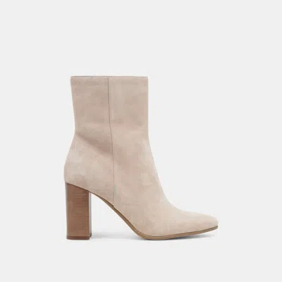 Dolce Vita Suzy Booties Taupe Suede In Brown