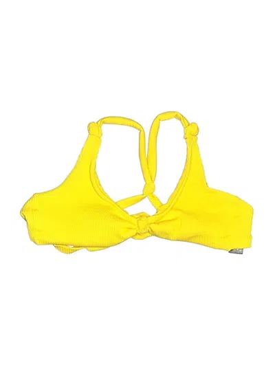 Pre-owned Dolce Vita Swimsuit Top Yellow Solid Pattern Swimwear