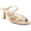 Dolce Vita Tahira Snakeskin Embossed Slide Sandal In Gold Snake Embossed Stella