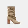 Dolce Vita Talina Wide Calf Boots Olive Suede In Brown