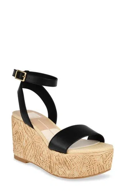 Dolce Vita Talisa Platform Wedge Ankle Strap Sandal In Black