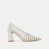Dolce Vita Tanya Heels Bone Woven Leather In Neutral