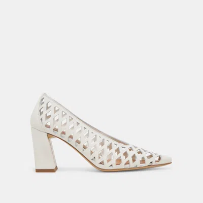 Dolce Vita Tanya Heels Bone Woven Leather In Neutral
