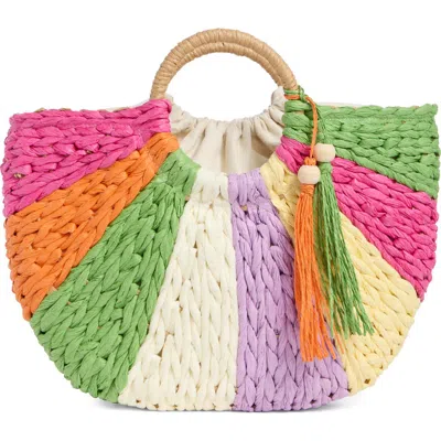 Dolce Vita Tassel Straw Shopper Tote Bag