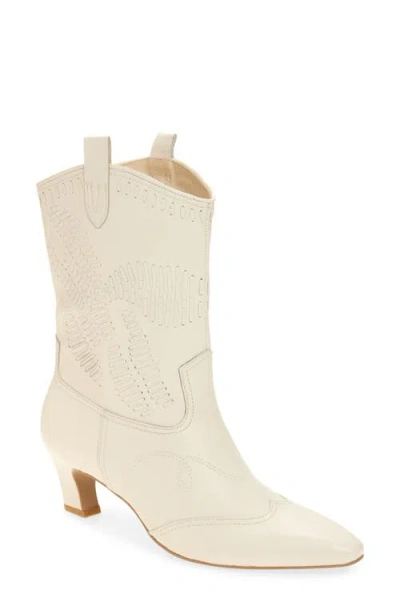 Dolce Vita Tavla Western Boot In Platinum Distressed Leather