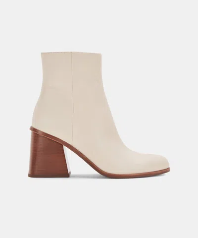 Dolce Vita Terrie Booties Ivory Leather In White