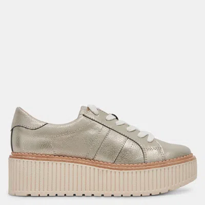 Dolce Vita Tiger Sneakers Light Gold Leather
