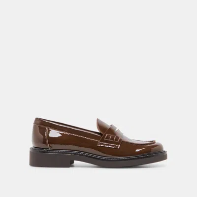 Dolce Vita Tiggy Loafers In Walnut Crinkle Patent Size 12 By  In Multi