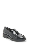 Dolce Vita Tiggy Loafers Midnight Crinkle Patent In Black
