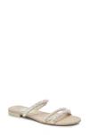 Dolce Vita Tinker Pearl Womens Embellished Faux Leather Block Heel In Vanilla Pearls