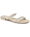 Dolce Vita Tinker Pearl Womens Embellished Faux Leather Block Heel In White