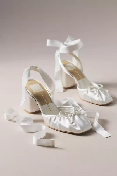 Dolce Vita Tisha Ballet Tie-up Heels In White