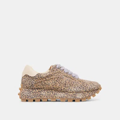 Dolce Vita Tricia Sneakers Tan Leopard Printed Suede