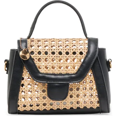 Dolce Vita Tropez Wicker Top Handle Bag In Black