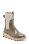 Dolce Vita Tropic H2o Waterproof Platform Bootie In Dark Moss Patent