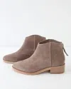 DOLCE VITA TUCKER ANKLE BOOT IN DARK TAUPE SUEDE