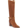 Dolce Vita Tyronewc Womens Zipper Leather Knee-high Boots In Brown Suede