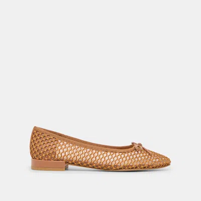 Dolce Vita Ulicia Ballet Flats In Coral Woven Mesh Size 13 By  In Brown