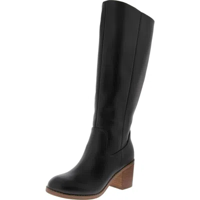 Dolce Vita Ullah Womens Faux Leather Tall Knee-high Boots In Black